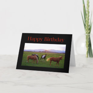 Horses at Sunset Happy Birthday Card