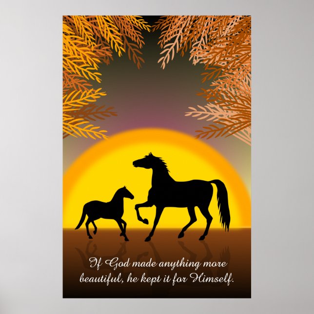 Horses at Sunset Poster (Front)