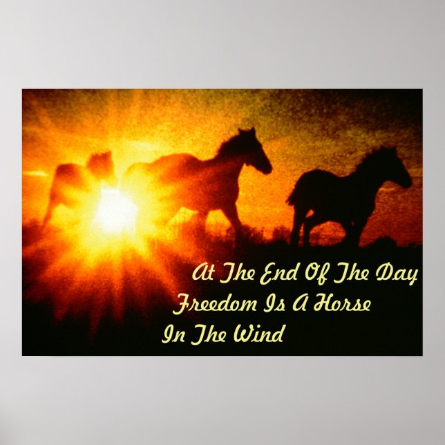 Horses At Sunset Poster (Front)