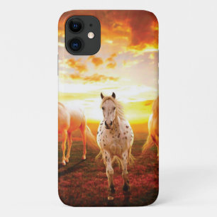 Horses at sunset throw pillow Case-Mate iPhone case