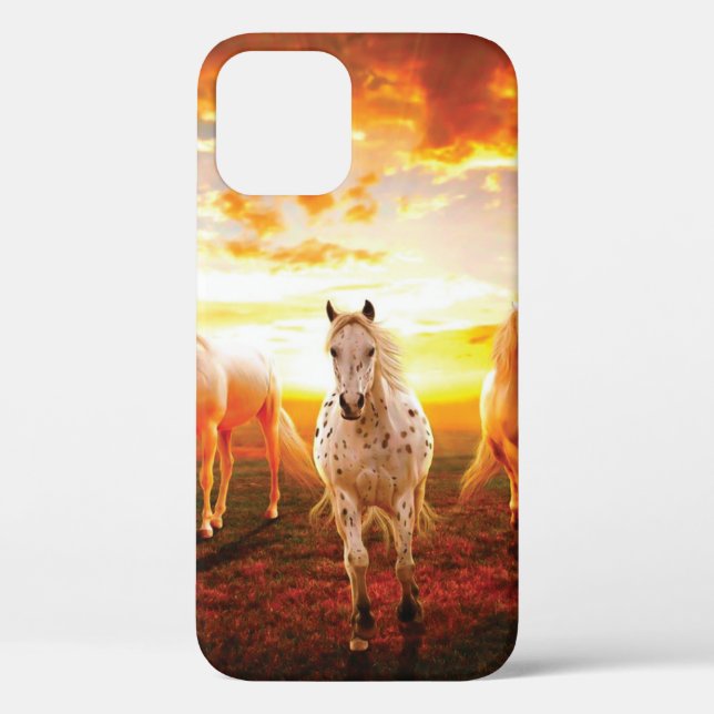 Horses at sunset throw pillow Case-Mate iPhone case (Back)