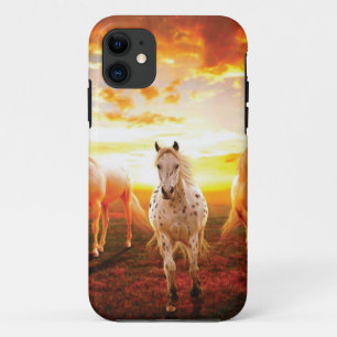 Horses at sunset throw pillow Case-Mate iPhone case
