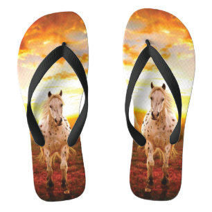 Horses at sunset throw pillow jandals