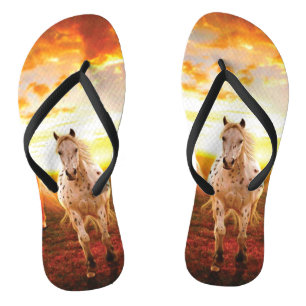 Horses at sunset throw pillow jandals