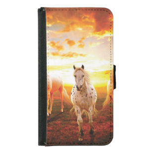 Horses at sunset throw pillow samsung galaxy s5 wallet case