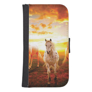 Horses at sunset throw pillow samsung s4 wallet case