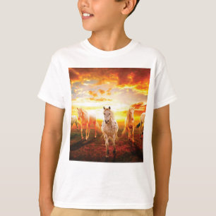 Horses at sunset throw pillow T-Shirt