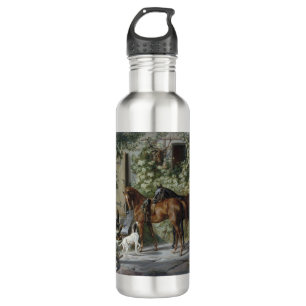 Horses at the Porch (by Albrecht Adam) 710 Ml Water Bottle