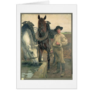 Horses at the Water Trough, 1884 (oil on canvas)