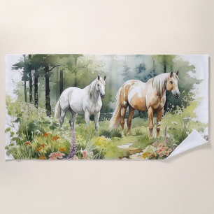Horses beach towel