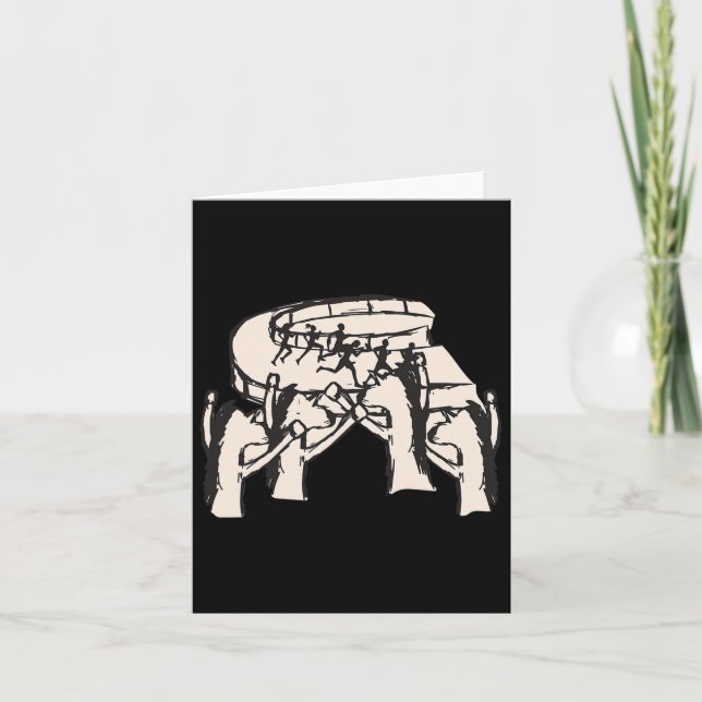 Horses Betting On Humans Racing Equestrian Gift Fu Card (Front)