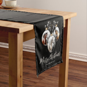 Horses black and gold Christmas quote Short Table Runner