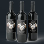 Horses black and gold Christmas quote Wine Label<br><div class="desc">Horse black and gold Christmas design with ornate Christmas baubles with three beautiful horse and a personalised Christmas quote. This horse Christmas design is perfect for any horse lover,  horse rider,  equestrian,  horse ranch,  stable,  barn.</div>
