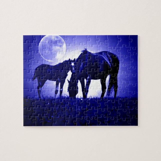 Horses & Blue Night Jigsaw Puzzle (Horizontal)