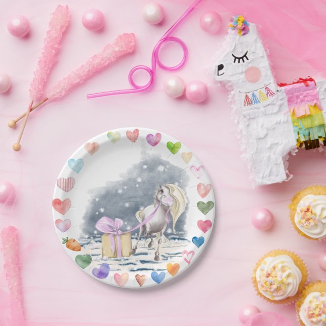 Horses cardboard plate for children's birthday (Party)