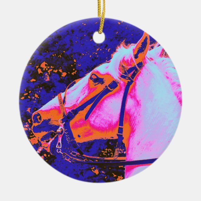 HORSES CERAMIC TREE DECORATION (Front)