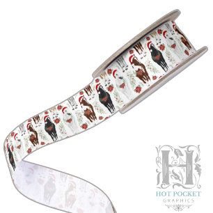 Horses Christmas Satin Ribbon