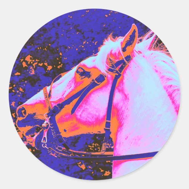 HORSES CLASSIC ROUND STICKER (Front)