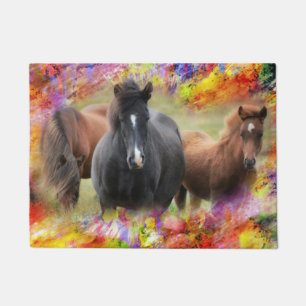 Horses Colourful Doormat