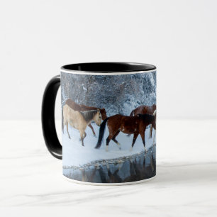 Horses Crossing the Creek Mug