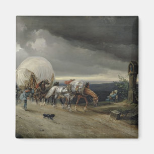 Horses Drawing Carts up a Hill, 1856 Magnet