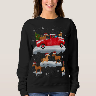 Horses Driving Christmas Tree Red Truck Horse Chri Sweatshirt