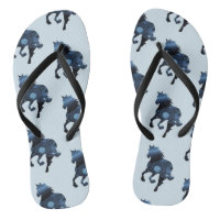 Horses, Flip Flops Blue Horse