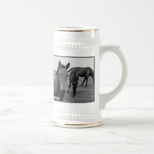 Horses funny beer mug