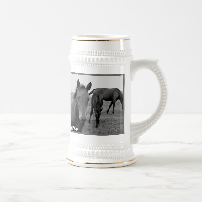 Horses funny beer mug (Right)