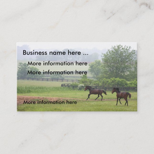 Horses galloping Business Cards (Front)