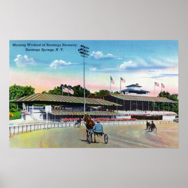 Horses Getting a Morning Workout on the Track Poster (Front)