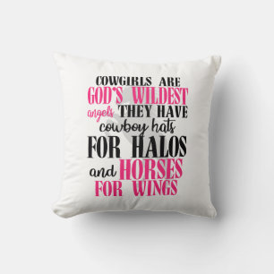 Horses God Angel Pink Equestrian Western Horse Cushion