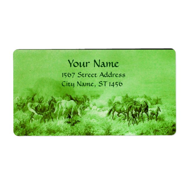 HORSES GRAZING Light Green (Front)