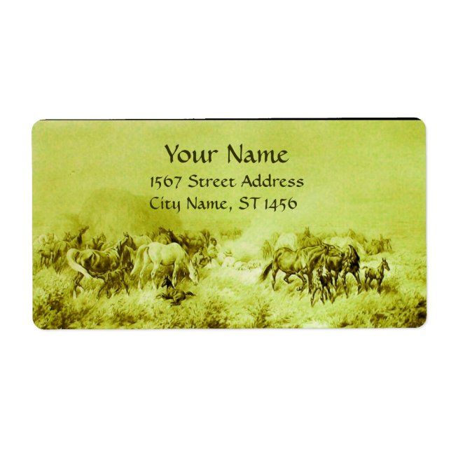 HORSES GRAZING Olive Green (Front)