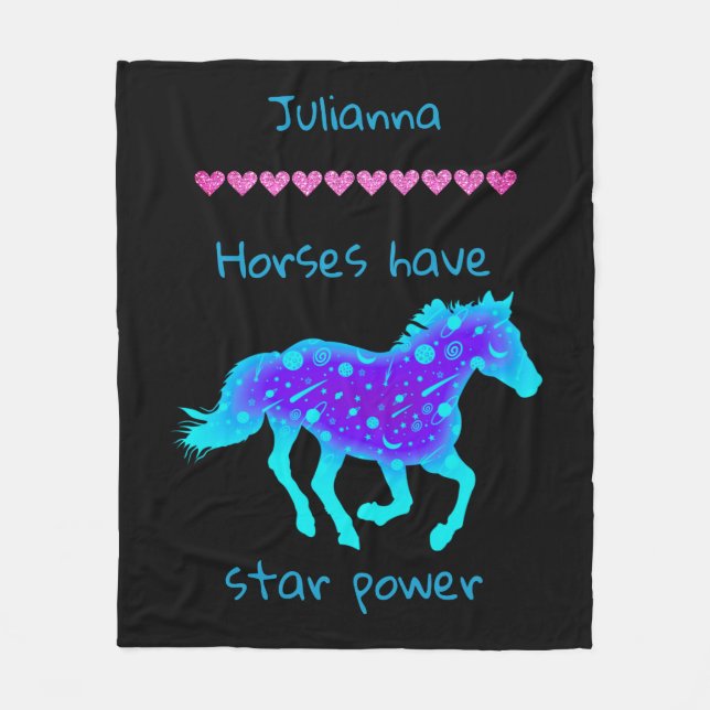 Horses Have Star Power   Fleece Blanket (Front)