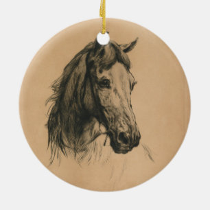 Horse's Head (by Heywood Hardy) Ceramic Tree Decoration