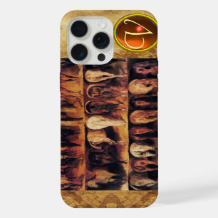 Horses' Hindquarters, Orange Agate Gem Monogram iPhone 15 Pro Max Case