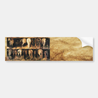 Horses' Hindquarters, Parchment Bumper Sticker