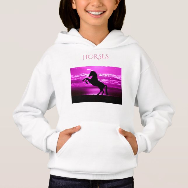 HORSES hoodie, comfort blend hanes sweatshirt. (Front)
