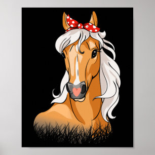 Horses Horseback Riding Horse Head & Bandanna Poster