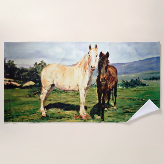 Horses/Horses/Horses Beach Towel (Front)