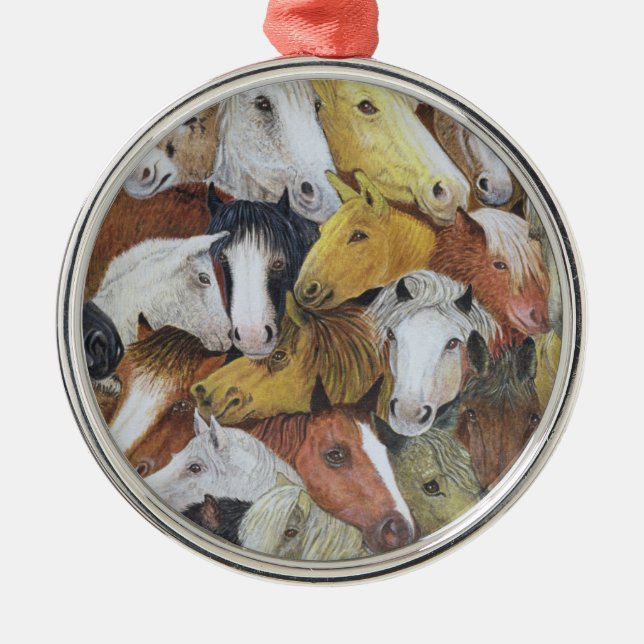 Horses Horses Metal Tree Decoration (Front)