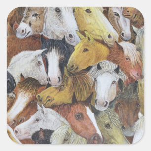 Horses Horses Square Sticker