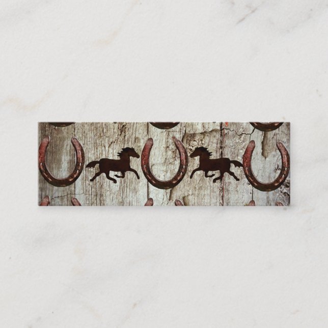 Horses Horseshoes Barn Wood Cowboy Business Cards (Front)