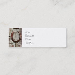 Horses Horseshoes on Barn Wood Cowboy Gifts Mini Business Card