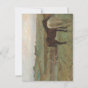 Horses in a Meadow, Oil Painting, Edgar Degas Postcard