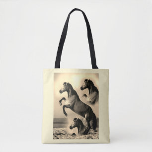 Horses in art tote bag