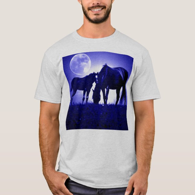 Horses in Blue Night T-Shirt (Front)
