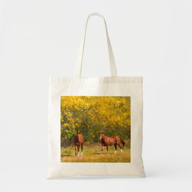 Horses in Fall Tote Bag (Front)
