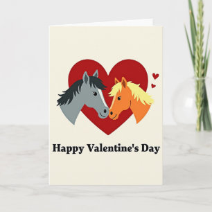 Horses In Love Valentines Day Card
